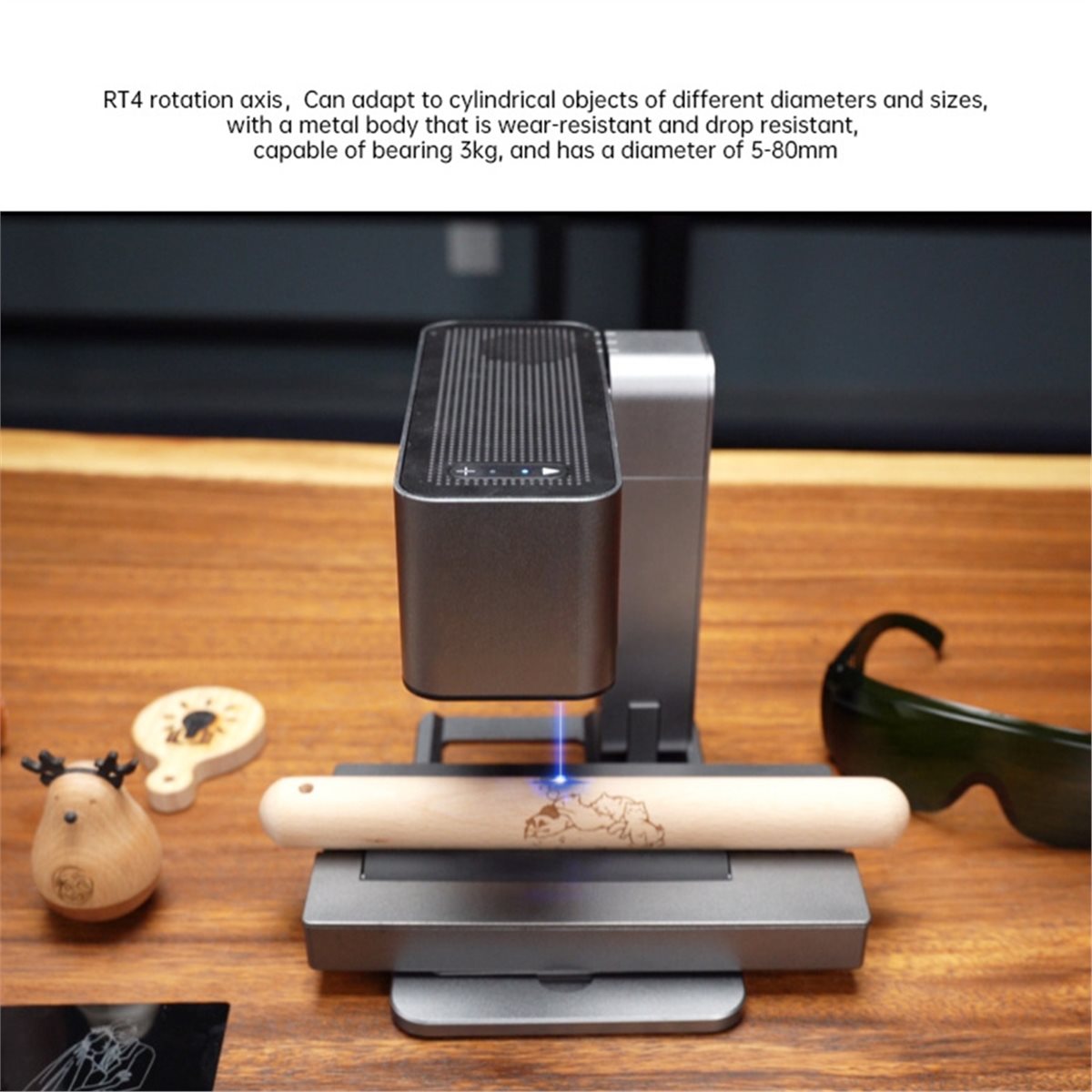 Rotary Axis Laser Engraver - R4 Rotary for MR.CARVE C1 5W