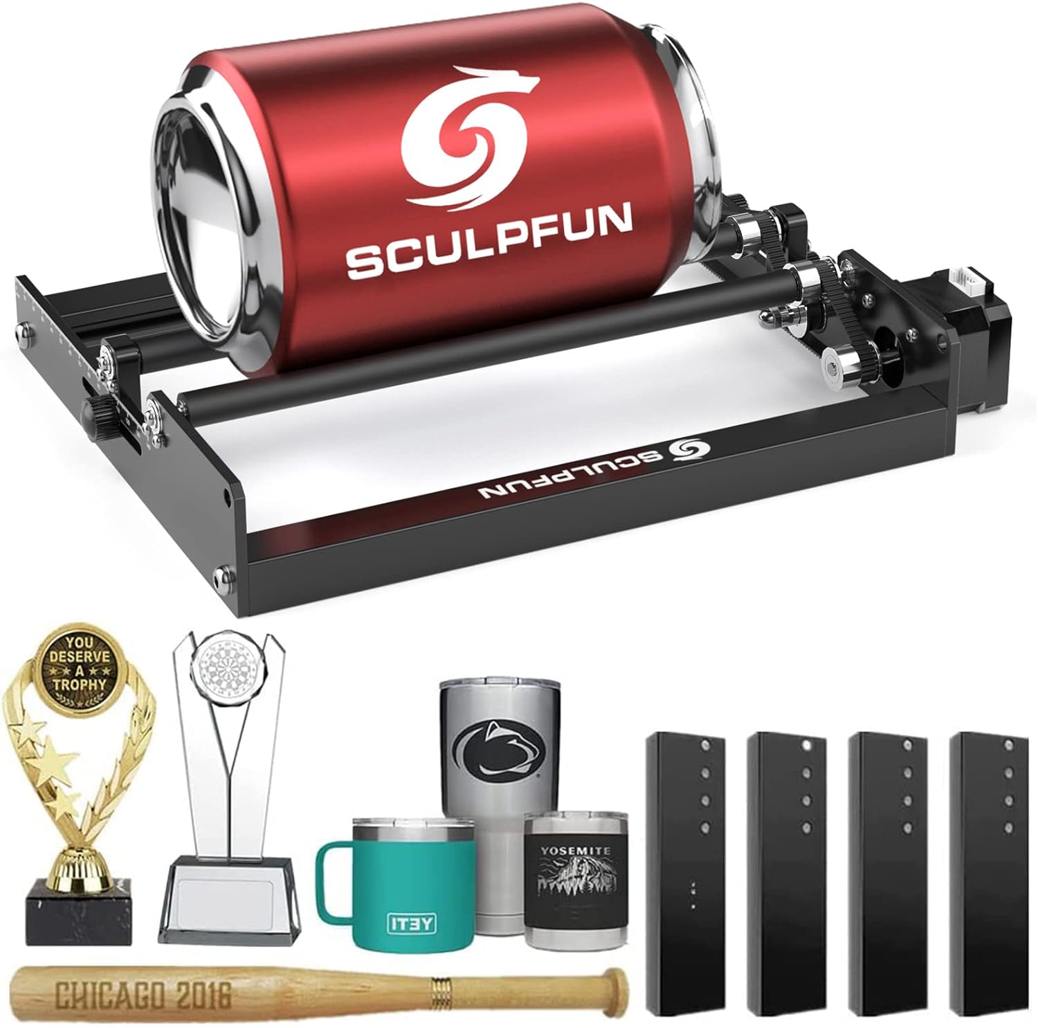 Rotary Axis Laser Engraver - SCULPFUN Laser Rotary Roller Laser Engraver