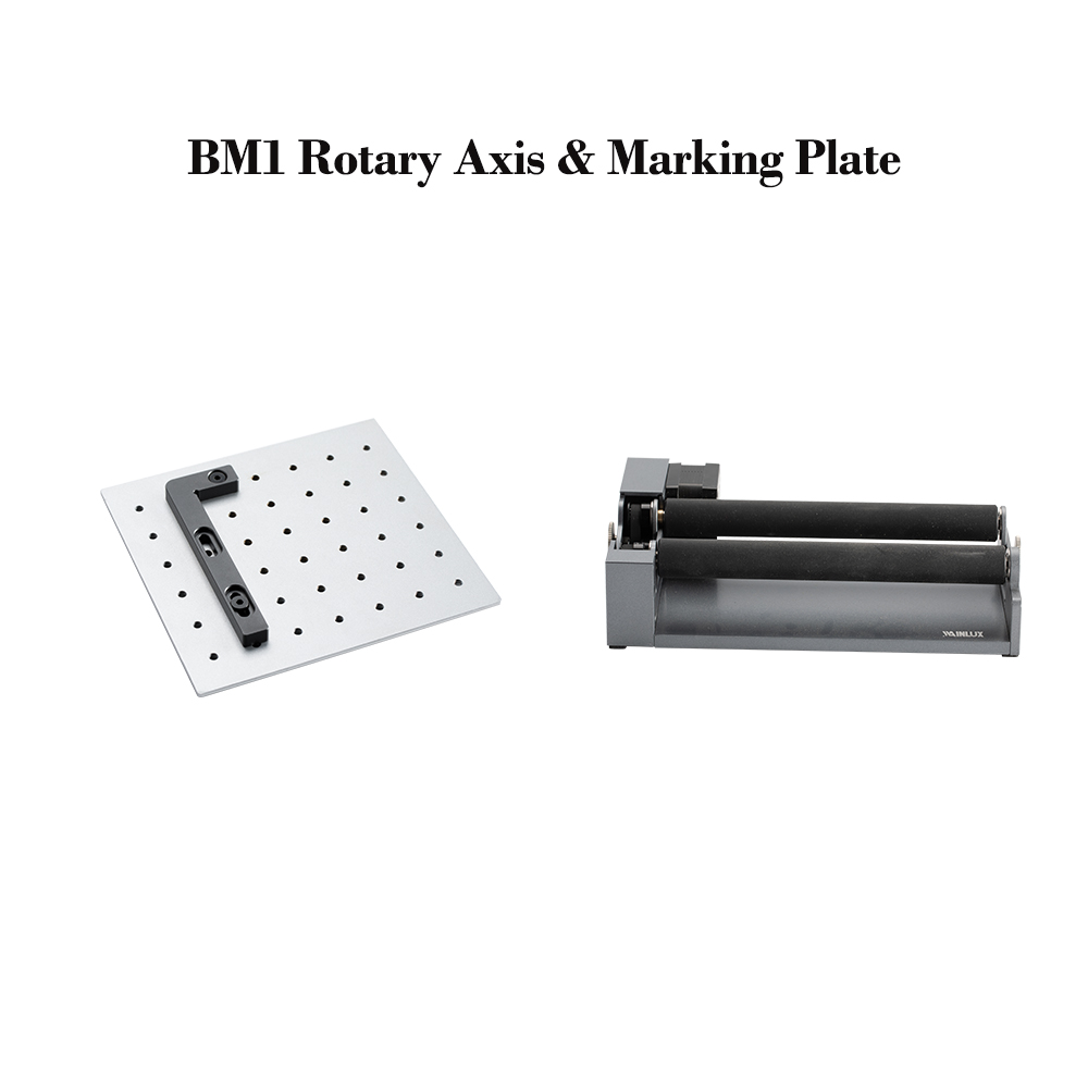 Rotary Axis Laser Engraver - Rotary Axis Attachment & Marking Plate