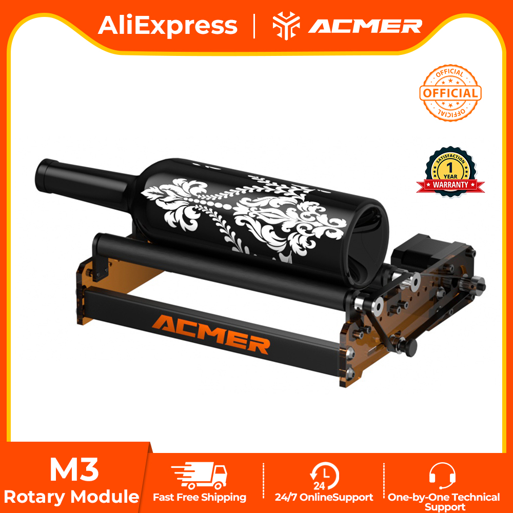 Rotary Axis Laser Engraver - ACMER M3 Laser Rotary Roller 360°