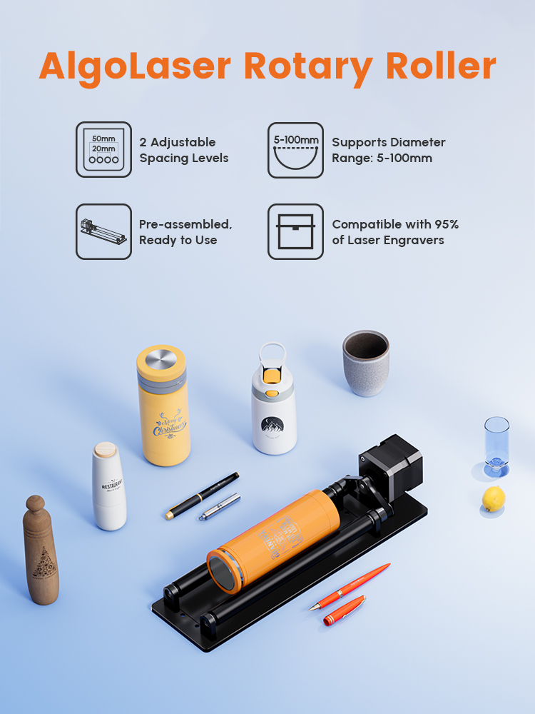 AlgoLaser Rotary Roller 360° R - Rotary Axis Laser Engraver 评论和价格