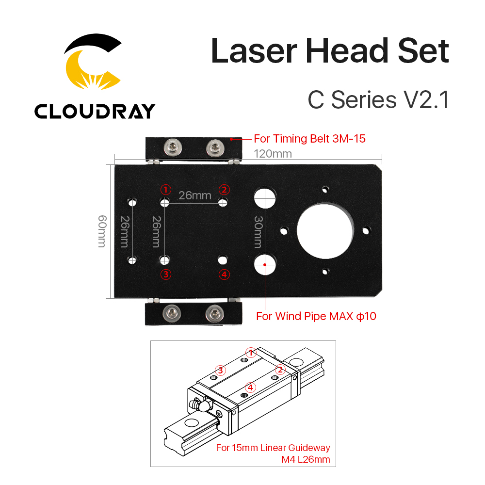 Cloudray CO2 Laser Head Set Di - Co2 Laser Mirror 评论和价格